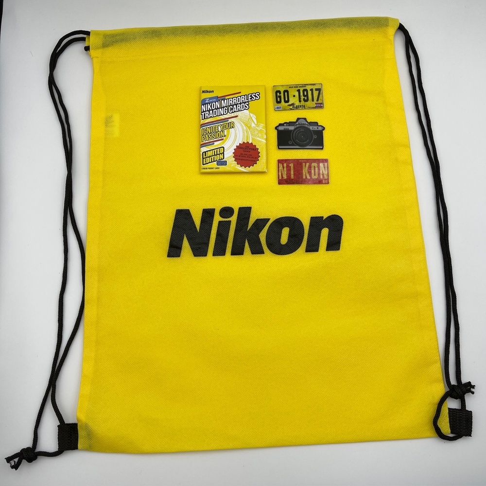 NEW Nikon yellow string bag mirrorless trading cards black yellow stickers